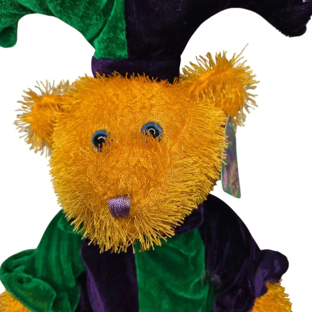 Vintage Sugarloaf Mardi Gras Jester teddy bear with tag